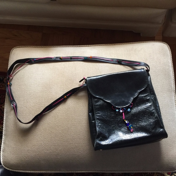 Carol Hearty Black and Multicolored Leather Bag - Picture 1 of 8